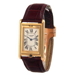 Cartier Yellow Gold Collection Privée Tank Basculante Millenium