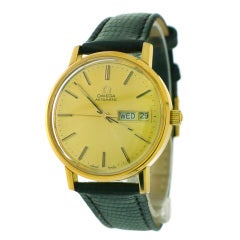 Retro Omega Yellow Gold Filled and Steel Seamaster Day-Date Watch