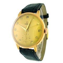 Vintage Omega Yellow Gold Dress Wristwatch