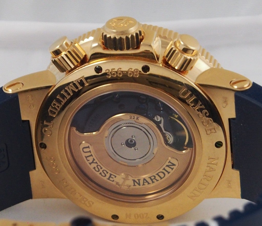 Ulysse Nardin Rose Gold Maxi Marine Blue Seal Chronograph 1