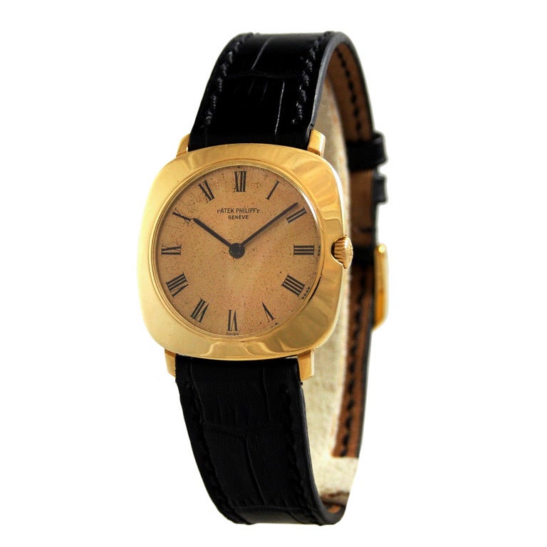 Patek Philippe Yellow Gold Cushion Wristwatch Ref 3543 at 1stdibs