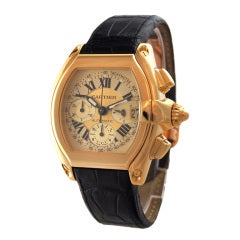 Cartier Yellow Gold Roadster Chronograph Wristwatch