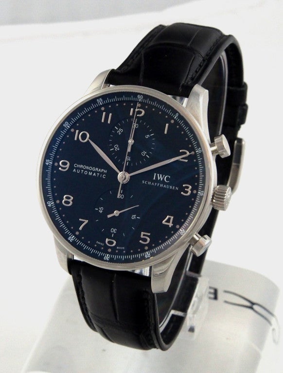 IWC Stainless Steel Portuguese Chrono-Automatic Wristwatch In Excellent Condition In Los Angeles, CA