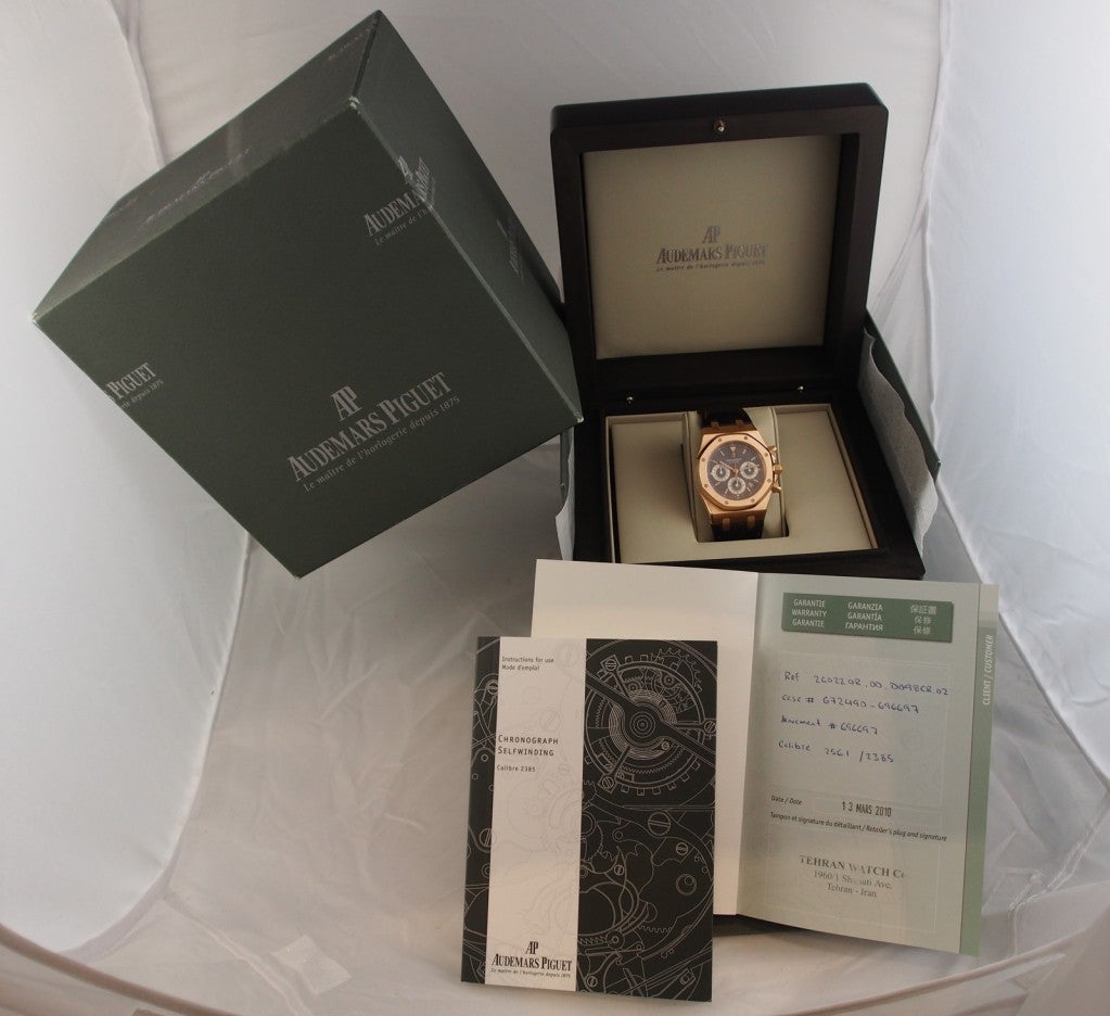 Audemars Piguet Rose Gold Royal Oak Chronograph Wristwatch 6