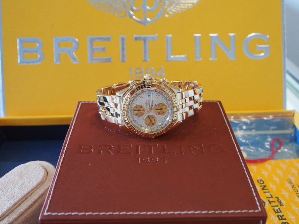 Breitling Yellow Gold Crosswind Racing Chronograph Wristwatch 4