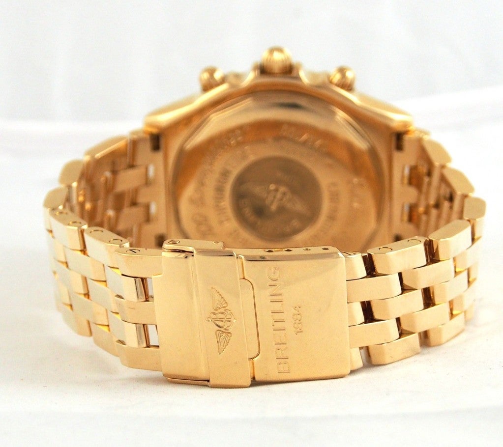 Men's Breitling Yellow Gold Crosswind Racing Chronograph Wristwatch