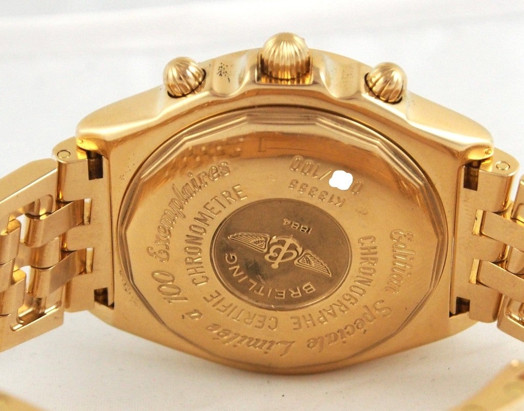 Breitling Yellow Gold Crosswind Racing Chronograph Wristwatch 1