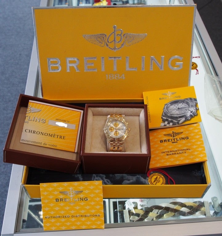Breitling Yellow Gold Crosswind Racing Chronograph Wristwatch 3