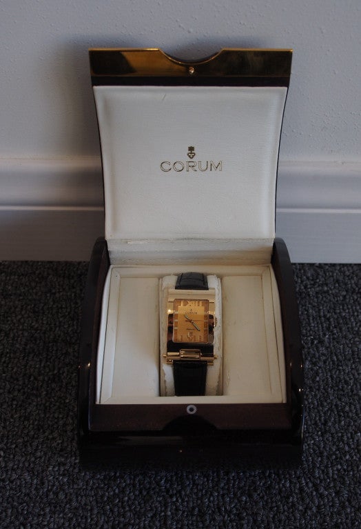 Corum Yellow Gold Taboggan Wrist and Travel Watch 6
