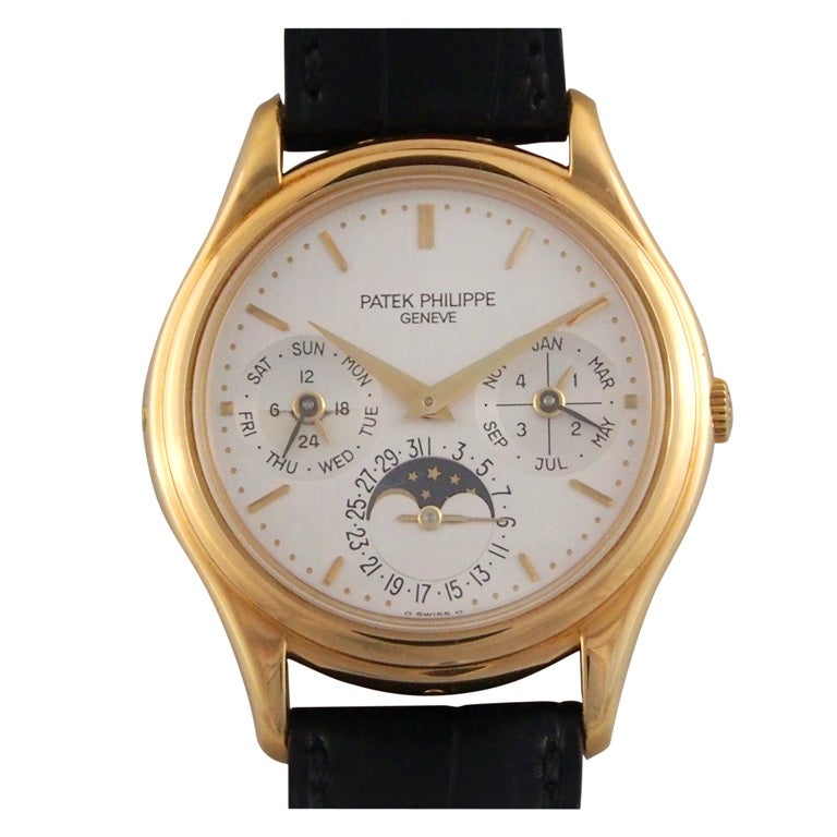 Patek Philippe Yellow Gold Perpetual Calendar Watch Ref 3940J at 1stDibs