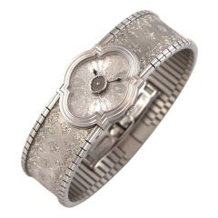 Buccellati Lady's White Gold Arischron Bracelet Watch