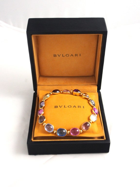 BULGARI --- BULGARI Mehrfarbiges Saphir-Armband 7 3/8 Zoll 1