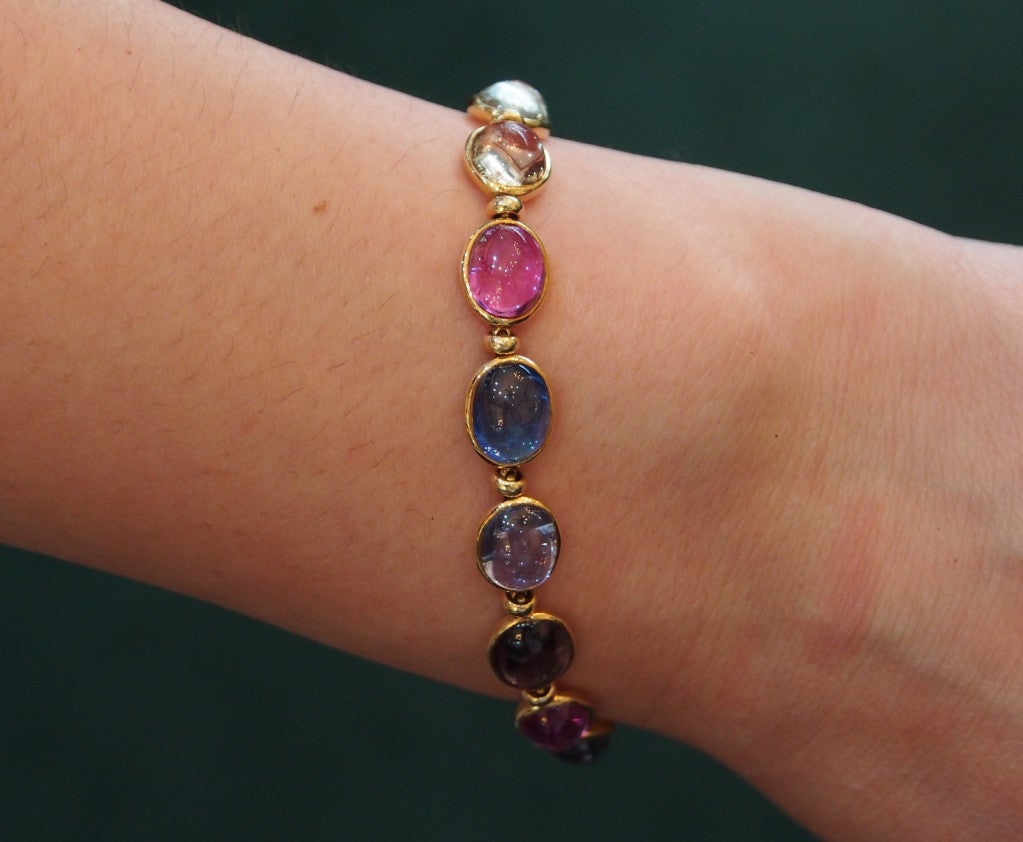 BULGARI --- BULGARI Mehrfarbiges Saphir-Armband 7 3/8 Zoll 2