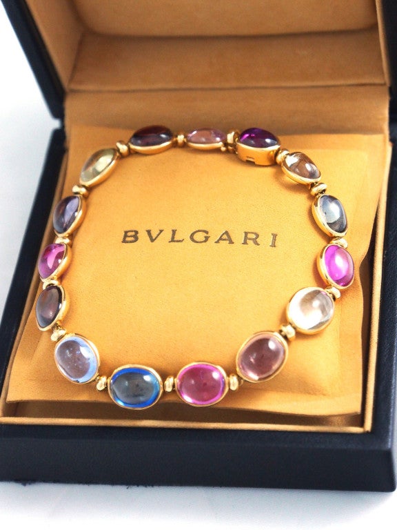 BULGARI --- BULGARI Mehrfarbiges Saphir-Armband 7 3/8 Zoll 3