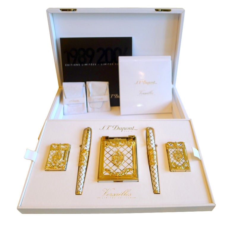 S.T. DUPONT Limited Edition Versailles 5 Piece Set Lighters Pens at 1stDibs