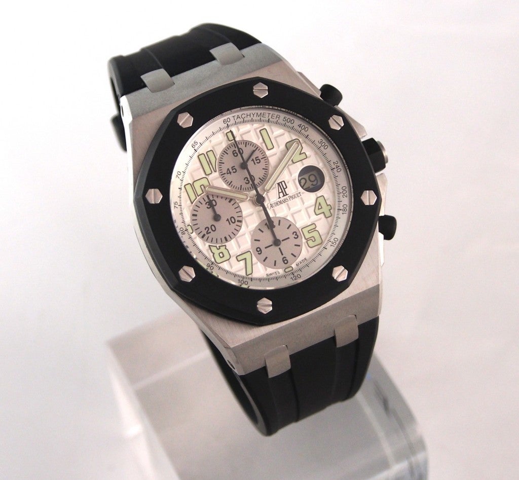 Audemars Piguet Stainless Steel Royal Oak Offshore Chronograph Wristwatch In New Condition In Los Angeles, CA
