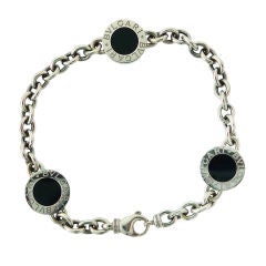 BULGARI BULGARI White Gold 
Onyx Disc Bracelet
