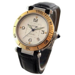Cartier Stainless Steel and Yellow Gold Pasha Automatic Wristwatch