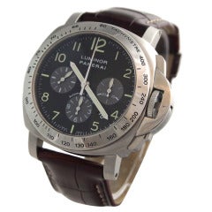 Panerai Stainless Steel Luminor "Pre-Daylight" Chronograph Wristwatch PAM 162