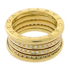 BULGARI - B.Zero1 Yellow Gold Pave Diamond Ring