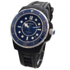 Chanel Lady's Black Ceramic J12 Marine Wristwatch
