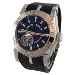 Roger Dubuis Stainless Steel Easy Diver Tourbillon Watch with White Gold Bezel