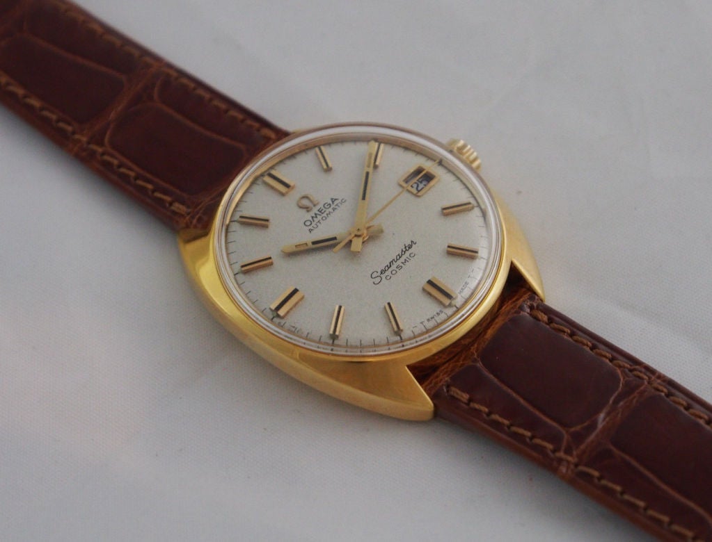 Omega Gilt Seamaster Cosmic Wristwatch with Date 4