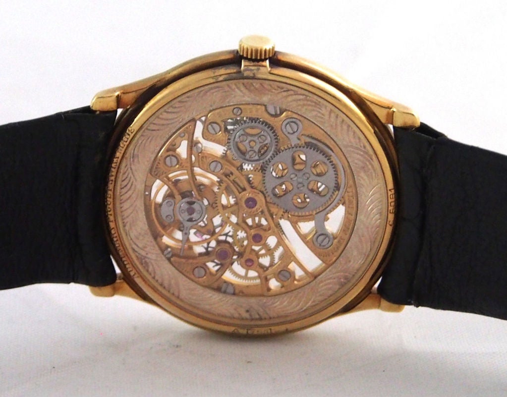 Audemars Piguet Yellow Gold Skeletonized Wristwatch circa 1980s 1