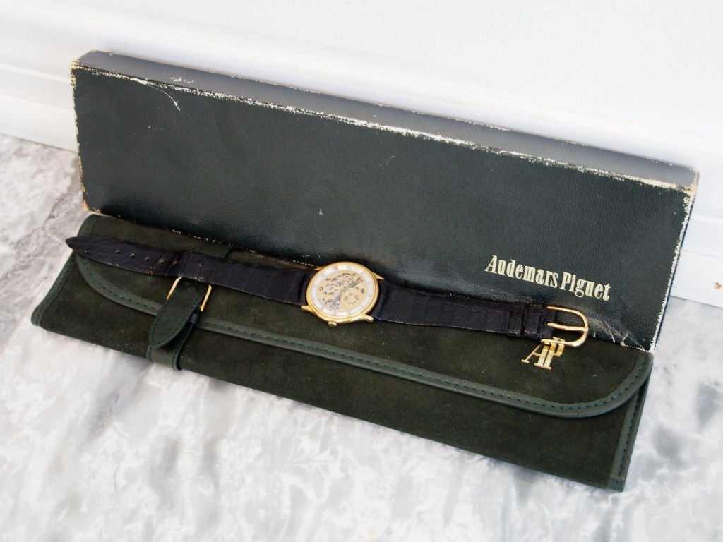 Audemars Piguet Yellow Gold Skeletonized Wristwatch circa 1980s 5