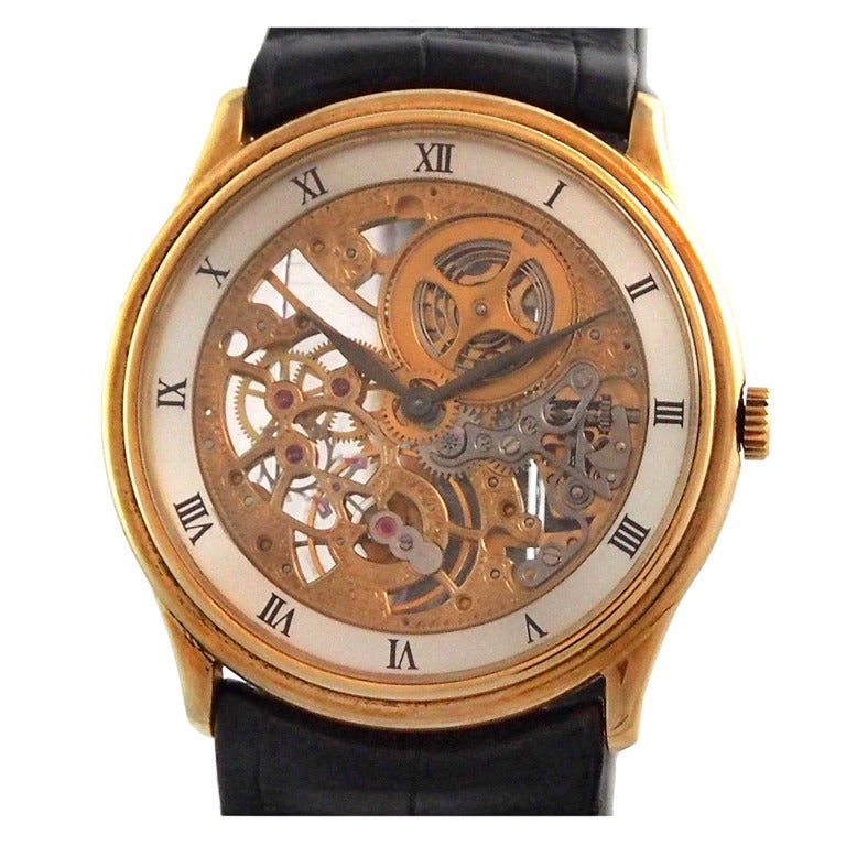 Audemars Piguet Yellow Gold Skeletonized Wristwatch circa 1980s
