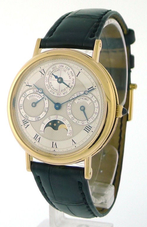 Breguet Yellow Gold Classique Perpetual Calendar Moon Phase Wristwatch