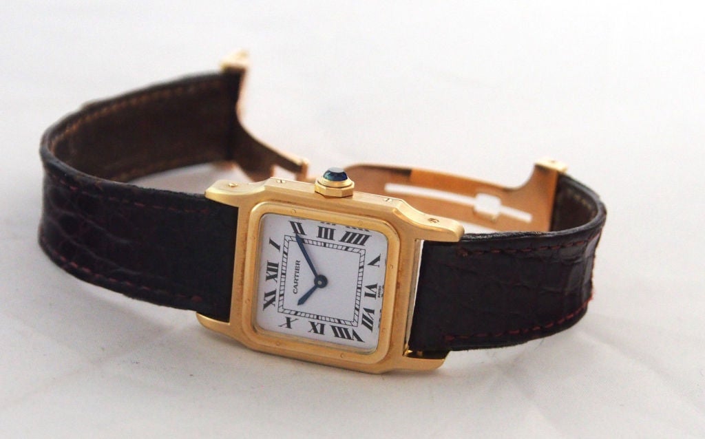 Cartier Lady's Yellow Gold Santos Wristwatch at 1stDibs