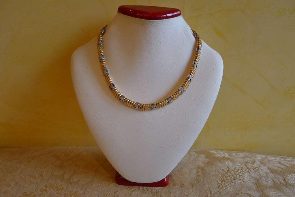 Women's BULGARI Parentesi Necklace Yellow Gold & Stainless Steel 16