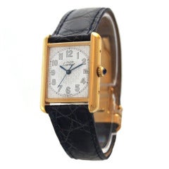 Cartier Gilt Silver Tank Vermeil Wristwatch