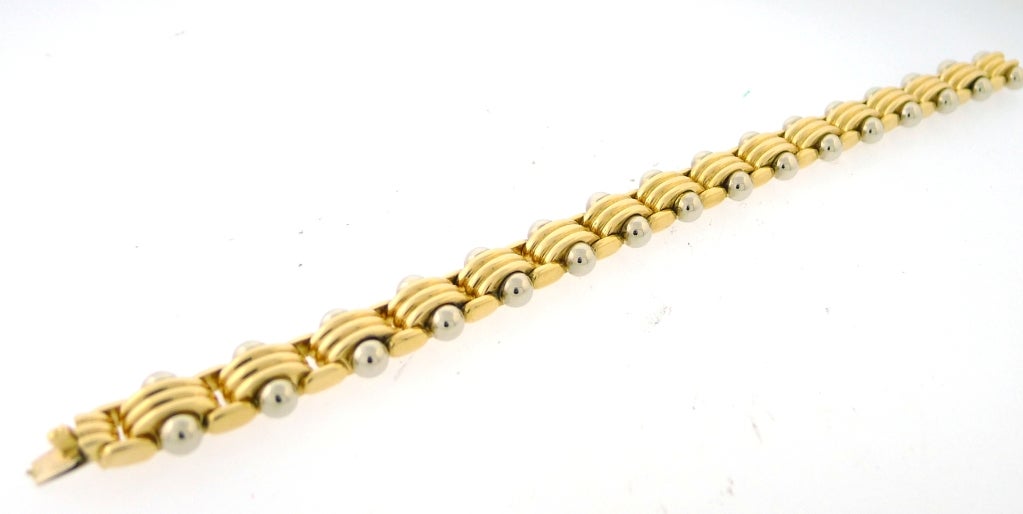 Bulgari Yellow Gold and White Gold Bracelet In Excellent Condition For Sale In Los Angeles, CA