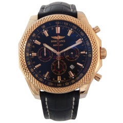 Breitling Rose Gold Bentley Barnato Chronograph Wristwatch