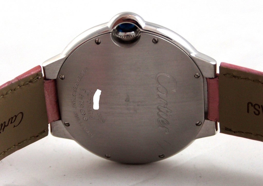 Women's or Men's Cartier White Gold and Diamond Ballon Bleu Wristwatch with Date