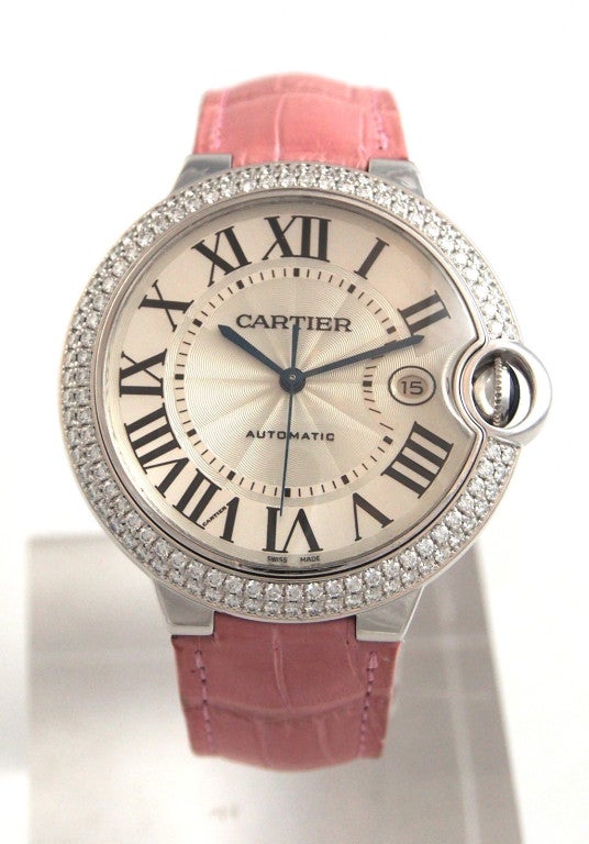 Cartier White Gold and Diamond Ballon Bleu Wristwatch with Date 1