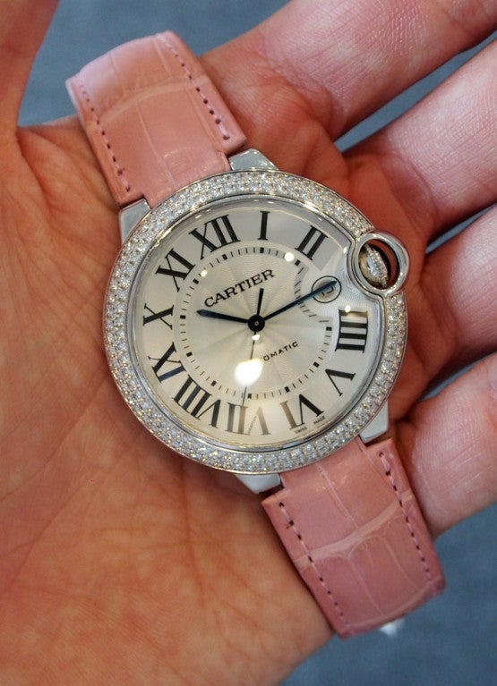 Cartier White Gold and Diamond Ballon Bleu Wristwatch with Date 3