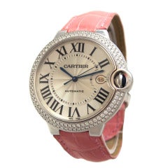 Cartier White Gold and Diamond Ballon Bleu Wristwatch with Date