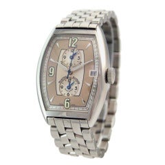 Franck Muller Stainless Steel Master Banker Havana Triple Time Zone Wristwatch