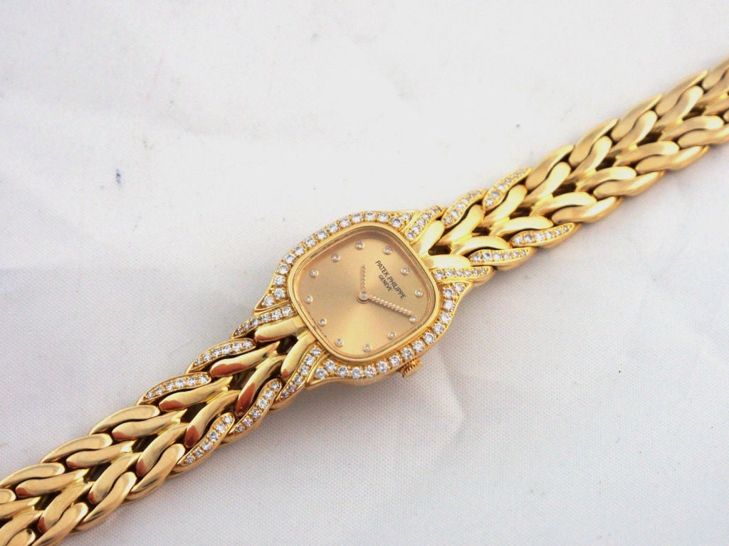 Patek Philippe Lady's Yellow Gold & Diamond La Flamme Bracelet Watch Ref 4715/3J 1