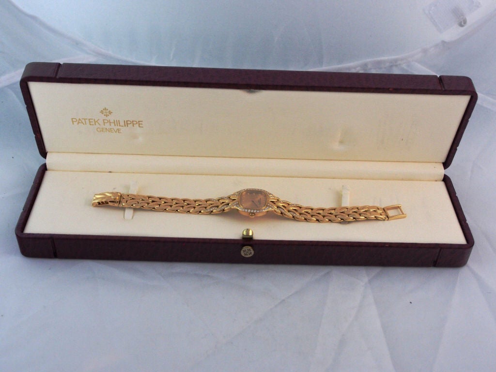 Patek Philippe Lady's Yellow Gold & Diamond La Flamme Bracelet Watch Ref 4715/3J 4