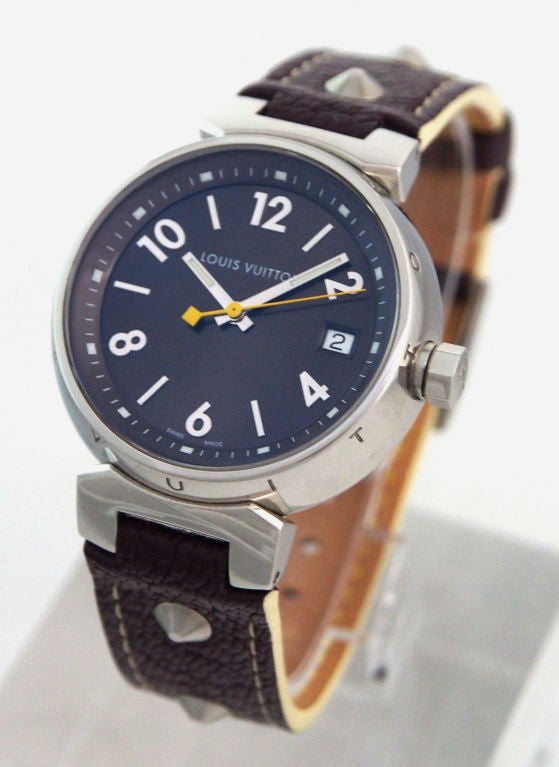 Louis Vuitton Lady's Stainless Steel Tambour Brun Wristwatch 1