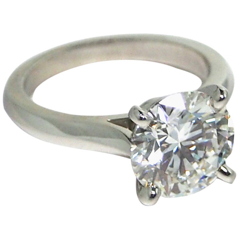 Cartier Platin Solitär 1895 Diamantring 2,86 Karat FVVS1