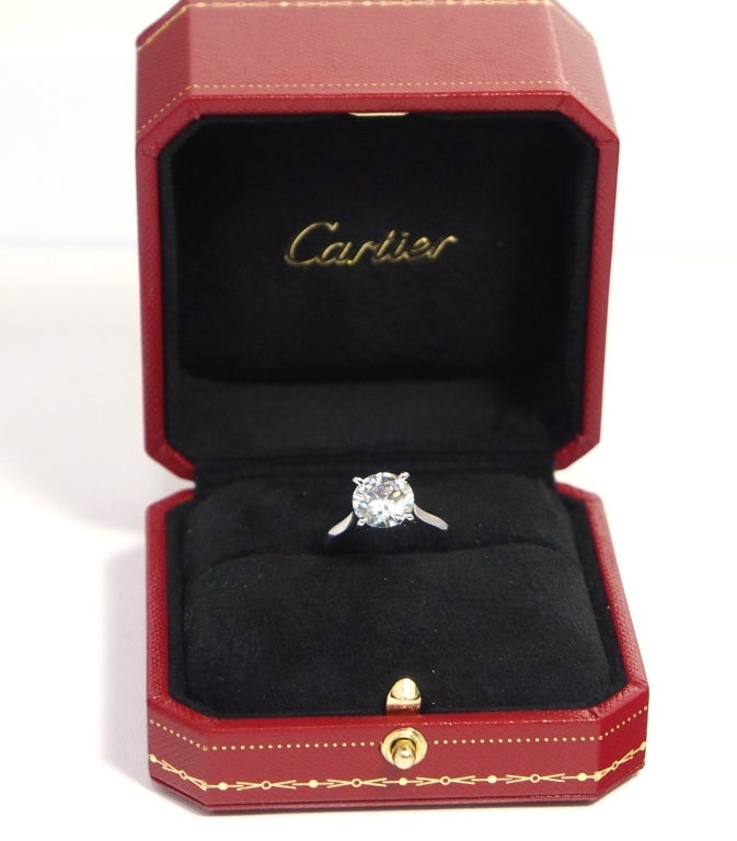 Cartier Platinum Solitaire 1895 Diamond Ring 2.86ct FVVS1 3