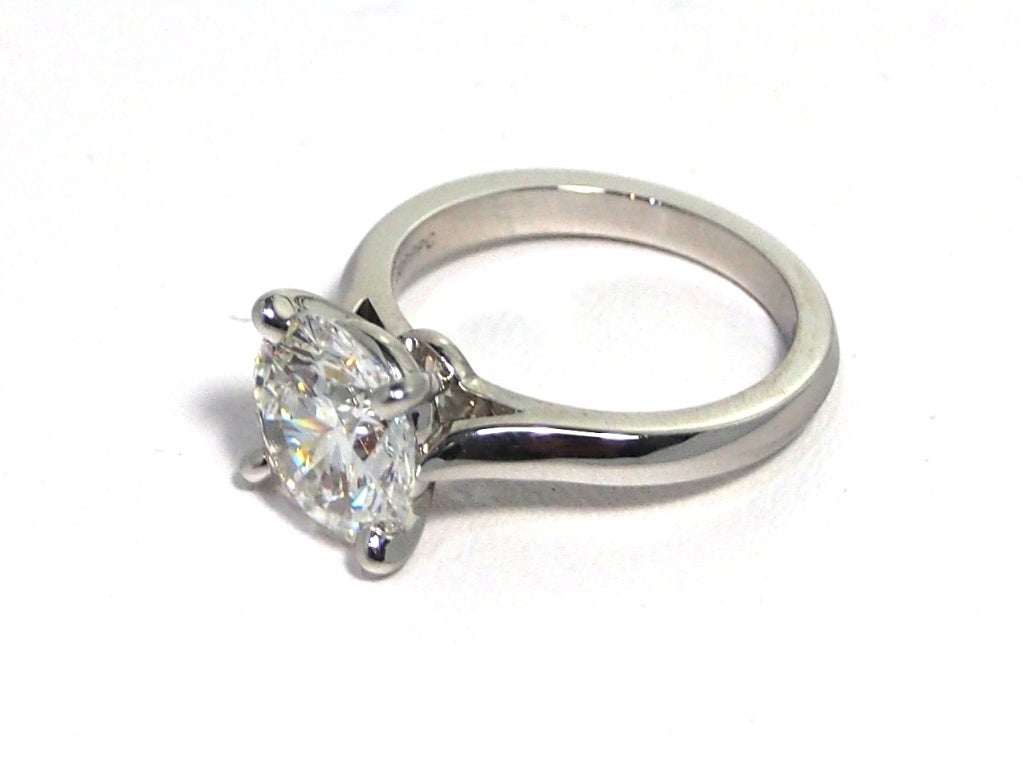 Cartier Platin Solitär 1895 Diamantring 2,86 Karat FVVS1 im Zustand „Hervorragend“ in Los Angeles, CA