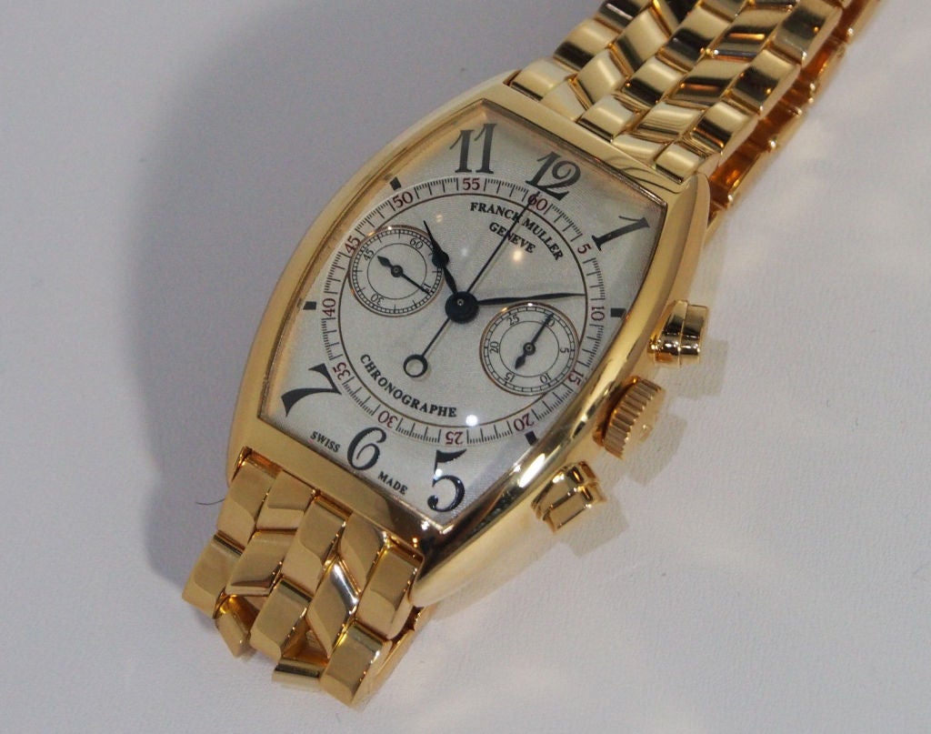 Men's Franck Muller Yellow Gold Chronograph Wristwatch with Bracelet