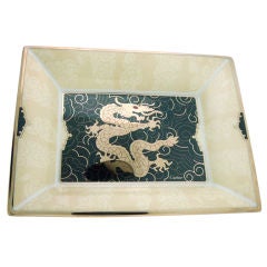 CARTIER Dragon de Cartier Porcelain Ash Tray Trinket Box & Paper
