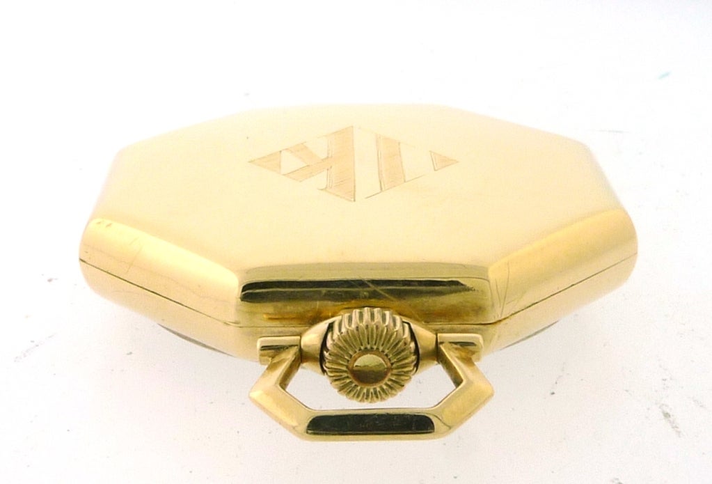Men's WALTHAM Yellow Gold Pocket Watch Octogan Shaped Case
